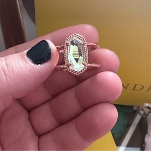 Kendra Scott Elyse Rose Gold Ring with Clear Stone. Size 8.